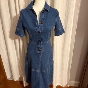 Avec Les Filles Blue Denim Shirtdress